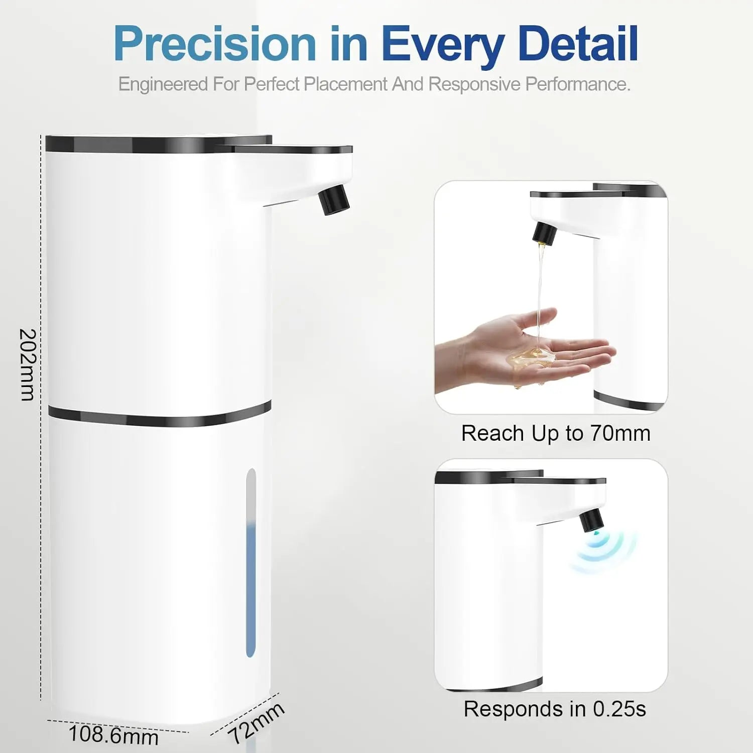 Touchless Automatic Liquid Soap Dispenser - 9 Adjustable Levels, 380Ml/12.8Oz, IR Induction Sensor & Display, Splash-Proof, Transparent, Wall-Mounted or Countertop for Bathroom, Kitchen
