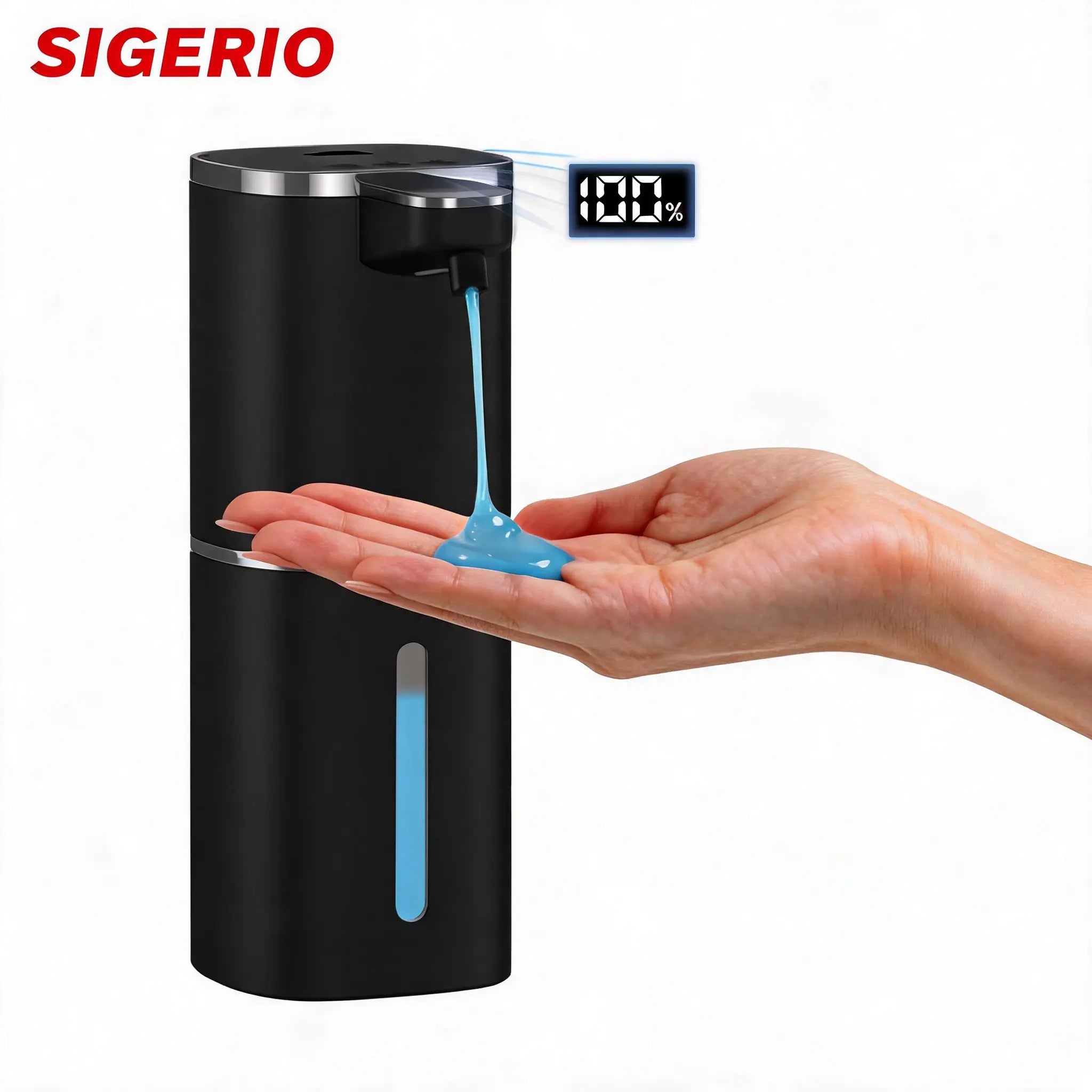 Touchless Automatic Liquid Soap Dispenser - 9 Adjustable Levels, 380Ml/12.8Oz, IR Induction Sensor & Display, Splash-Proof, Transparent, Wall-Mounted or Countertop for Bathroom, Kitchen